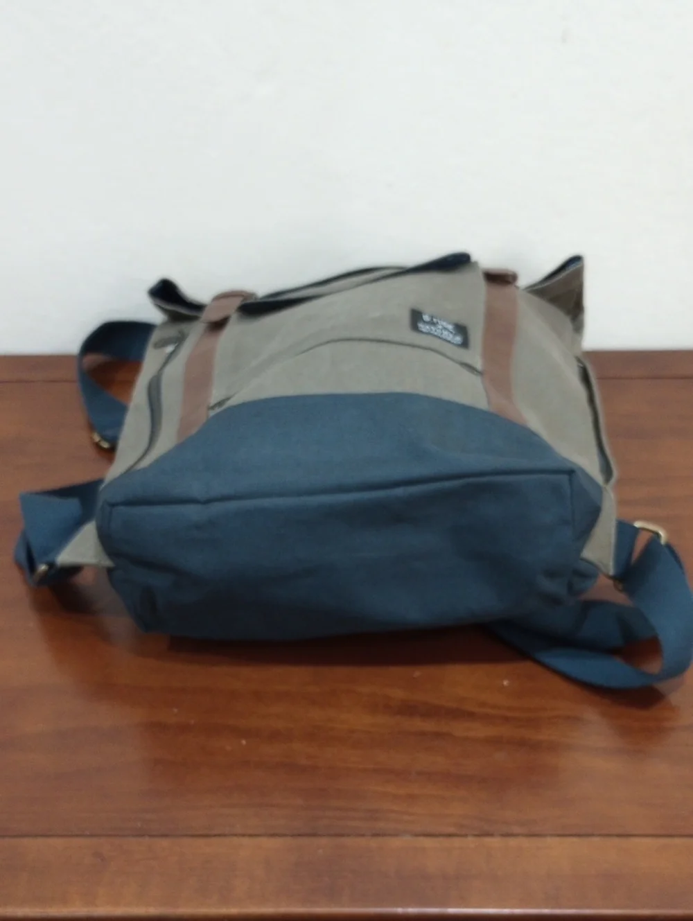 G. Ride France Roll Top Khaki Green Canvas Backpack